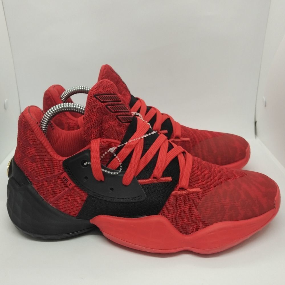 Adidas‎ Harden Vol 4 Power Red Basketball Sneakers Shoes Men's Size 7 Red Black